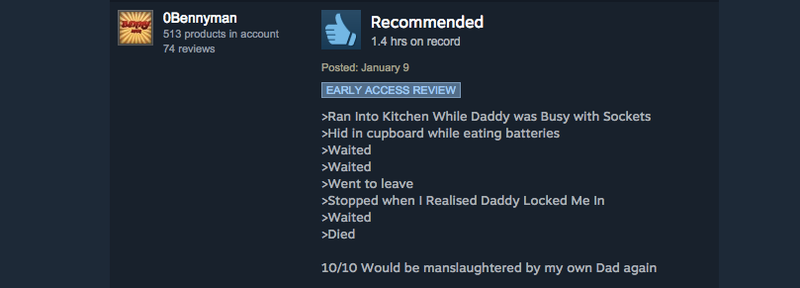 Illustration for article titled Who's Your Daddy, As Told By Steam Reviews